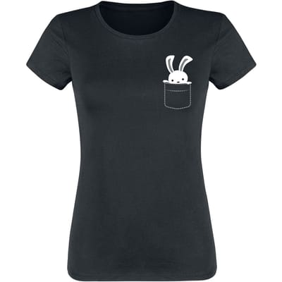 Tierisch - Fun T-shirt - Hasi in der Tasche - S tot 3XL - voor Vrouwen - zwart