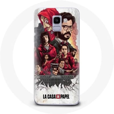 Coque - MANIACASE - Samsung Galaxy A6 2018 - La Casa De Papel - Souple - Art - Blanc