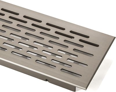 Ventilatierooster Ovaal Geperforeerd 750mm Inbouw RVS Look Aluminium