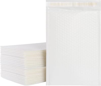 50 Stuks Witte Verzendtassen met Luchtkussenfolie 20x30cm Zelfsluitend