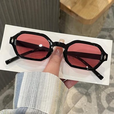 Duurzaam Hoge Kwaliteit High End Designer Stijl Edgy Punk Trendy Retro Vierkant Vormig Vrouwelijk Voor Zowel Man Zonnebrillen black