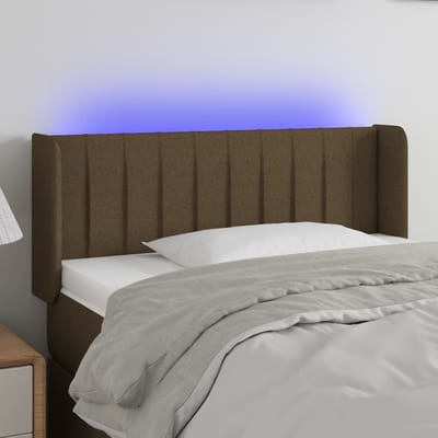 vidaXL - Hoofdbord - LED - 103x16x78/88 - cm - stof - donkerbruin