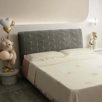 Verdikt Fijn Fluweel Gewatteerde Hoofdbordhoes Effen Kleur Grijs All-inclusive Zachte Flanel Gewatteerde Bedhoofdhoes 200x70cm W100 x H70cm gray