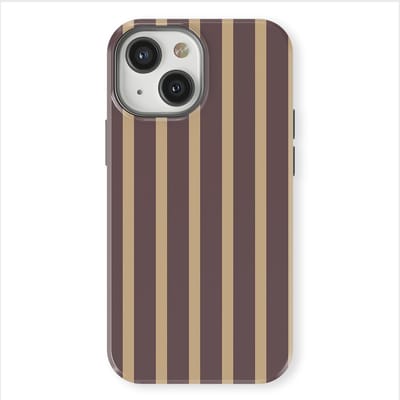 DripCase Gestreept Hoesje geschikt voor iPhone 13 Mini | Backcover met Mag | Stripes Motief | Trendy Case geschikt voor iPhone 13 Mini met Strepen Velvet Praline