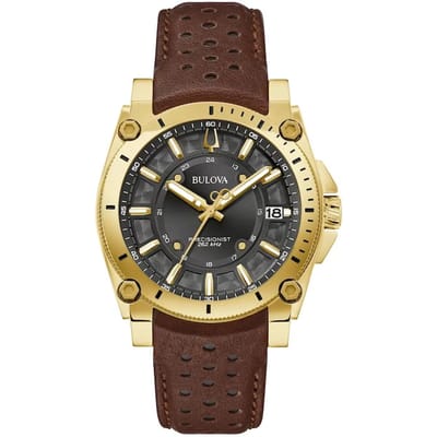 Bulova Precisionist Icon 97B216 Horloge - Leer - Bruin - Ø 40 mm