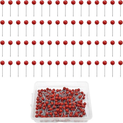 600 Stuks Duurzame Push Pins voor Prikbord - Plastic Tekenpins met Opbergdoos - Rood, Perfect voor Kantoor en School