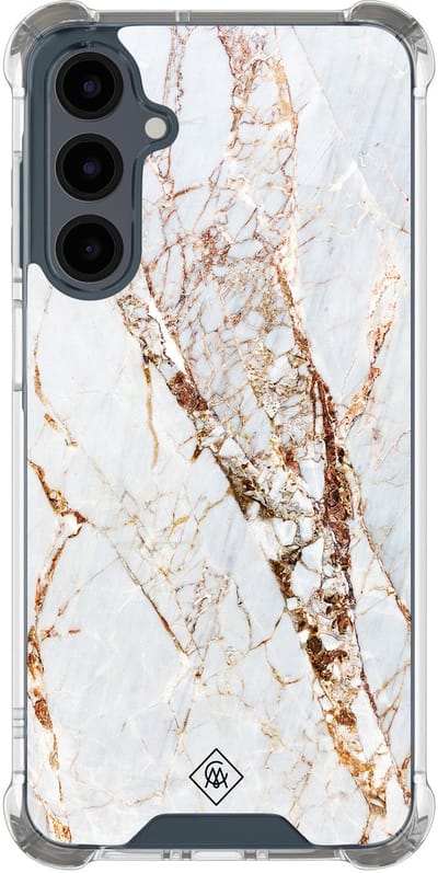 Casimoda® hoesje - Geschikt voor Samsung Galaxy A17 - Marmer Goud - Shockproof case - Extra sterk - TPU/polycarbonaat - Goudkleurig, Transparant