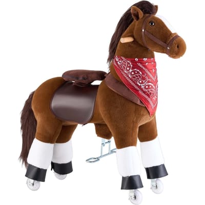 Cheval à bascule, Poneys à monter pour enfants, Pas de piles requises, Roues lisses avec anneau anti-basculement, Siège surélevé amélioré, Poignées, Pédales robustes,