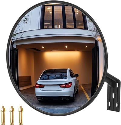 Verstelbare Convex Veiligheidspiegel van 30 cm voor Oprit, Garage en Park, Ideaal voor Binnen en Buiten, Brede Hoekzicht