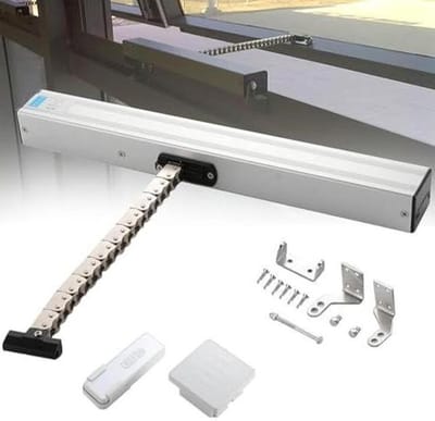 Elektrische raamopener met afstandsbediening voor dakramen en dakopeningen, automatische kettingactuator met wandschakelaar, verstelbare slag