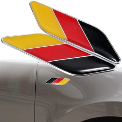 Allecto - 3D Duitse Vlag Sticker Badge - Auto Decoratie - Eenvoudig