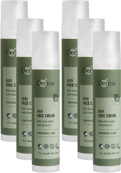 Derma Eco Man - Gezichtscrème - 6 x 50ml– Parfumvrij - Gevoelige Huid - met Sheaboter en Vitamine E
