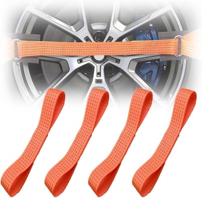 Transportriemen Set - Spanbanden Lashing Strap - Voertuig Vastzetten - Dichte Weving - 80cm x 5cm - Oranje