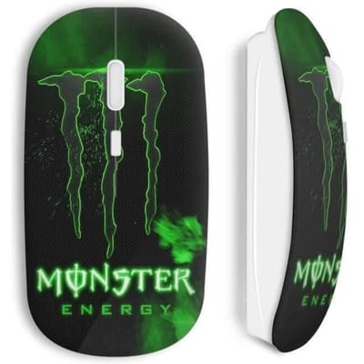 Souris Sans Fil - Monster Energy - Green Style - USB Wifi - Compatible Mac et PC - Vert