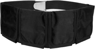 Oxford Fabric Scuba Lead Belt with 4 Pockets, Adjustable and Robust, Essential for Diving, Snorkeling and Free-Diving (Black)
