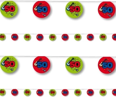 Bellatio Decorations - 50 jaar verjaardag slingers - 2x stuks 350 cm