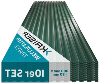 Golfplaten - Dakplaten Kunststof - Overkapping Bouwen - Weerbestendig UV-bestendig - 10 stuks 90x117 cm - Groen
