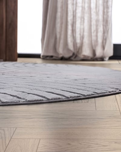 Carpetique Rond Vloerkleed - Ø200 cm – Grijs - Antislip – Japandi & Scandinavisch Woonkamer Tapijt