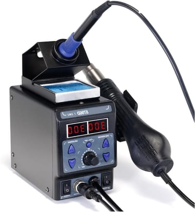 Soldeerstation - Heteluchtpistool Soldeerbout - Reparatie Elektronica - Dubbel Digitaal Display - 750W Vermogen - Zwart