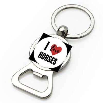 Akyol - i love horses flesopener - Paarden - paarden liefhebbers - verjaardagscadeau - kado - gift - 9 bij 3 cm