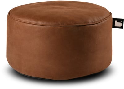 Extreme Lounging - b-poufe luxury - poef rond - voor binnen - comfortabele leatherlook - 60x40cm - chestnut