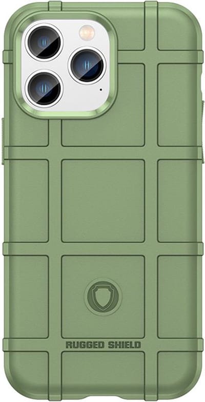 MobyDefend Hoesje - Geschikt voor iPhone 14 Pro - Rugged Shield TPU Backcover - Groen