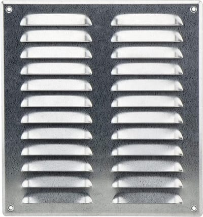 Verzinkt ventilatierooster met insectengaas 260x280mm voor binnen en buiten
