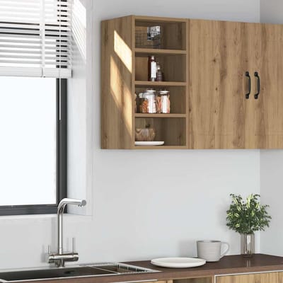 vidaXL - Bovenkast - Riga - 30x29,5x60 - cm - bewerkt - hout - artisanaal - eikenkleur
