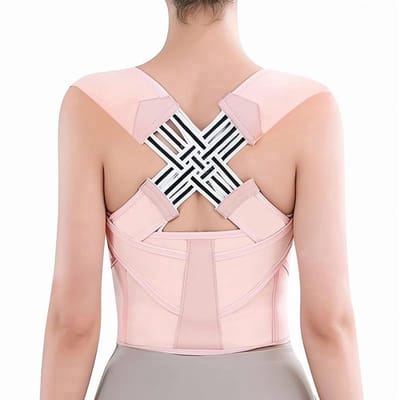 Rugbrace Geschikt voor houdingscorrectie, Geschikt voor zowel mannen als vrouwen - verstelbare ondersteuning Geschikt voor de bovenrug, correctie van de wervelkolom en schouderhouding, onzichtbaar onder kleding (L)