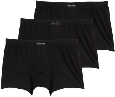 Tom Tailor - Korte boxershorts in een set van 3 - Maat XXL/8 - black uni