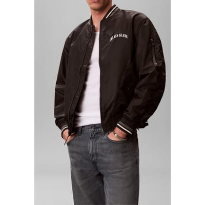Calvin Klein Long Sleeve Unfilled Nylon Track Jacket Black Taglia: L | Bomber Outlet | Uomo | Nero