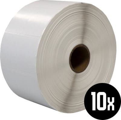 DULA Compatible Zebra Labels 57x32mm - 2100 etiketten per rol - kern 25mm - Wit - Permanent - 10 rol