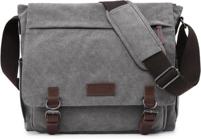 Canvas Schoudertas - Crossbody Tas Heren - Reizen en Werk - Voor 15 inch Laptop