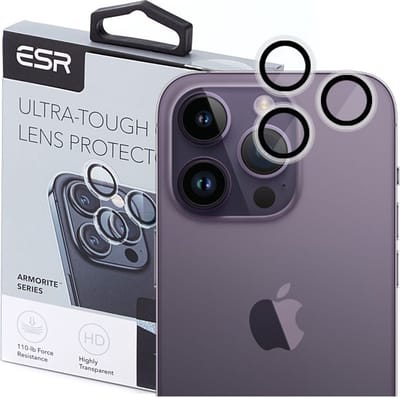 ESR Camera Lens Protector Geschikt voor Apple iPhone 15 Pro / 15 Pro Max | Glas | Case Friendly | met Applicator | Zwart