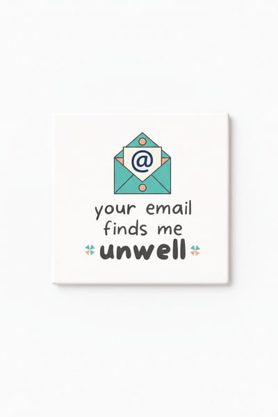 Grappige E-mail Keramische Tegel – “Your Email Finds Me Unwell” Decoratieve Kantoor Humor Cadeau Tegel voor Collega’s & Thuiswerk Bureau Decoratie