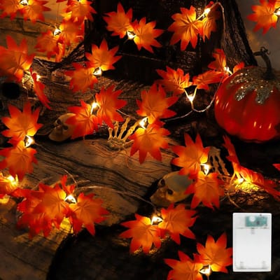 Lichtsnoer met bladeren - Herfst decoratie lichtjes - Feestelijke sfeerverlichting - Met ingebouwde timer - 3 meter lengte