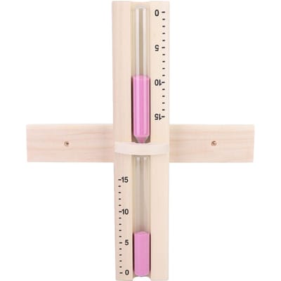 Sablier de Sauna 15 Minutes Minuteur en Verre Sablier Mural en Bois avec Sables Roses white
