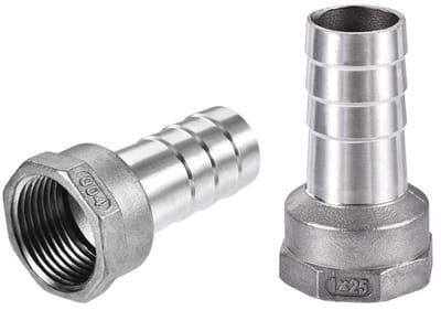 Dailygoods- Slangkoppeling 25 mm Barb G1 - Slangkoppeling met weerhaak - Slangconnector - Tuin sanitair - Roestvrij staal - Lekvrije afdichting - Slangfitting