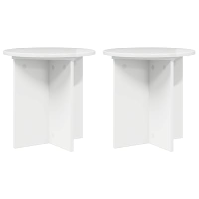 vidaXL - Plantenstand - 2 - st - Hoogglans - Wit - 40 - x - 40 - x - 40 - cm - Bewerkt - hout