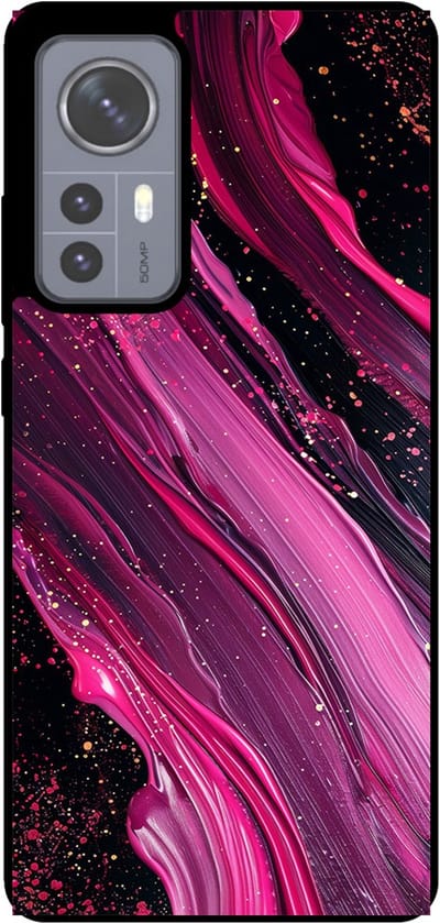 Smartphonica Telefoonhoesje Geschikt voor Xiaomi 12 met marmer opdruk - TPU backcover case marble design - Paars Roze geschikt voor Xiaomi 12
