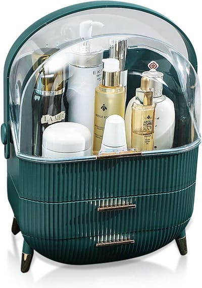Make-uporganizer, beauty-organizer met 3 schuifladen, make-uptafel, beautyorganizer voor dresser, badkamer, slaapkamer