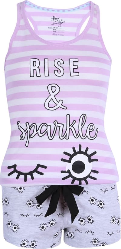 Violetkleurige, tweedelige pyjama - Rise & Sparkle