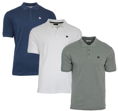 3-Pack Donnay - Polo (Noah) - Sportpolo - Heren - Navy/White/Jungle green (644) - maat S