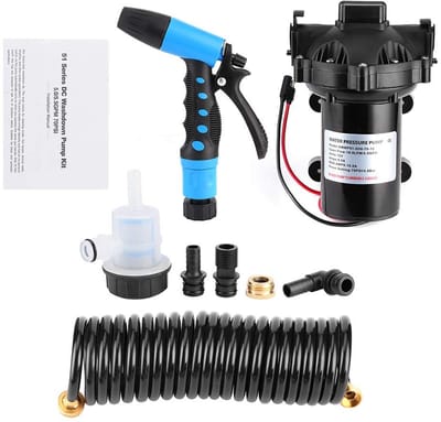 Allecto - Waterpomp - 12V - Ideaal voor Reinigen en Bevochtigen - Compact formaat - 5 GPM - Voor Marine en Caravan - Geschikt voor Buiten - Waterbe...
