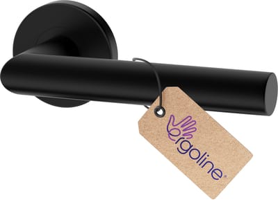 Zwarte Deurbeslag LUCA, Deurbeslag set Binnendeur, Deurklink Set, Deurklink met ronde rozet, zonder extra onderrozet, Mat Zwart, Deurkruk, Incl. Bevestigingsmateriaal - Terugslagveer