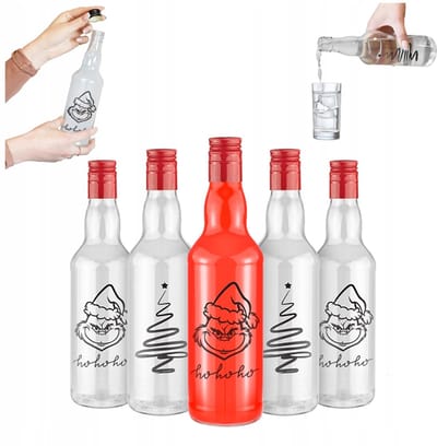 10x Monopol Glazen Bloemen 500ml met Kerstprint - Perfect voor Grappig & Cadeau