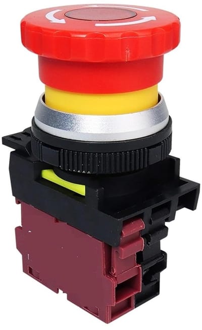 Noodstop Knop - Drukker Schakelaar - Industriële Controle - Met Rood LED - 30 mm Inbouw - Rood