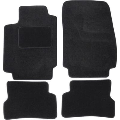 Tapis De Sol Noir Velours - J&J AUTOMOTIVE - Renault Clio 3 - Sur Mesure - Antidérapant - Imperméable noir