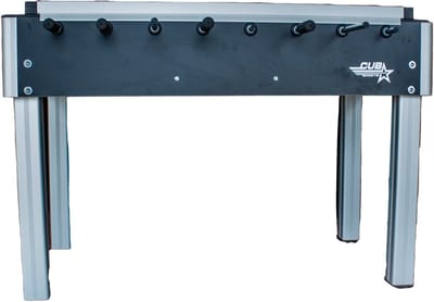 Cub Sports Voetbaltafel Strong Play met cover en doorlopende stang - school voetbaltafel - kantoor voetbaltafel - incl 6 wedstrijdballen - geleverd met siliconenspray-afdek glasplaat gehard-metalen onderstel-kindvriendelijk-18 mm stangen-Schooltafel