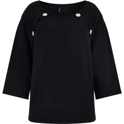 GUESS Marciano By  Chiara Cut Out Top Jet Black Maat: S | Longsleeves Outlet | Dames | Zwart
